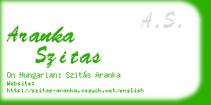 aranka szitas business card